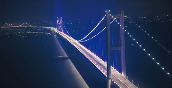 Sansi LED Lighting Up the World’s Longest Span Suspension Bridge