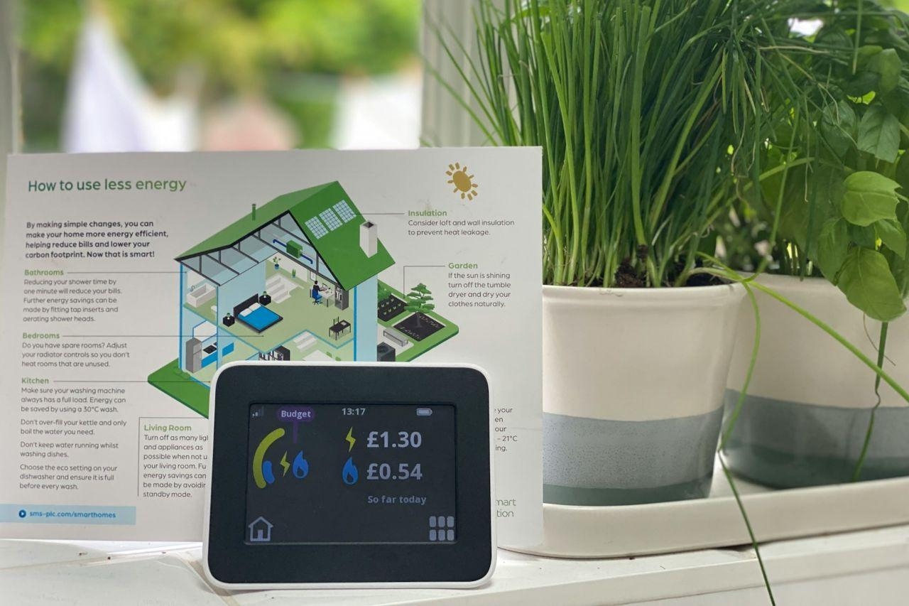 Smart meter dashboard showing energy consumption