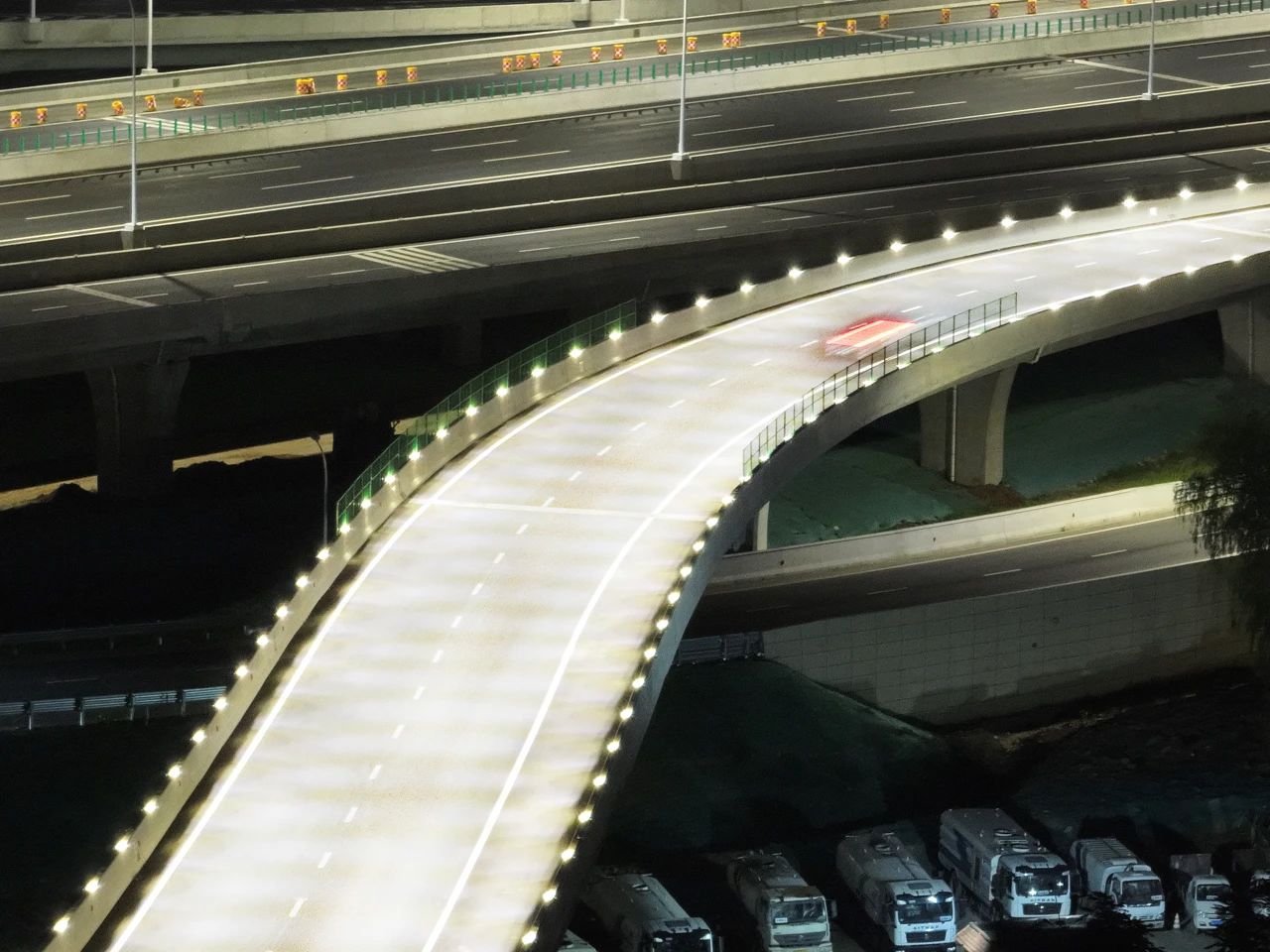 Jinan Zero Interchange, Shanghai Sansi, low-level lighting technology, intelligent lighting, transportation construction