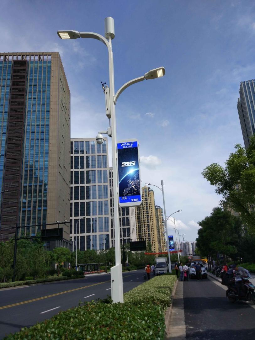 Sansi smart streetlight, smart pole system, IoT street lighting, AI streetlight control, smart city infrastructure, eco-friendly streetlight, adaptive lighting system