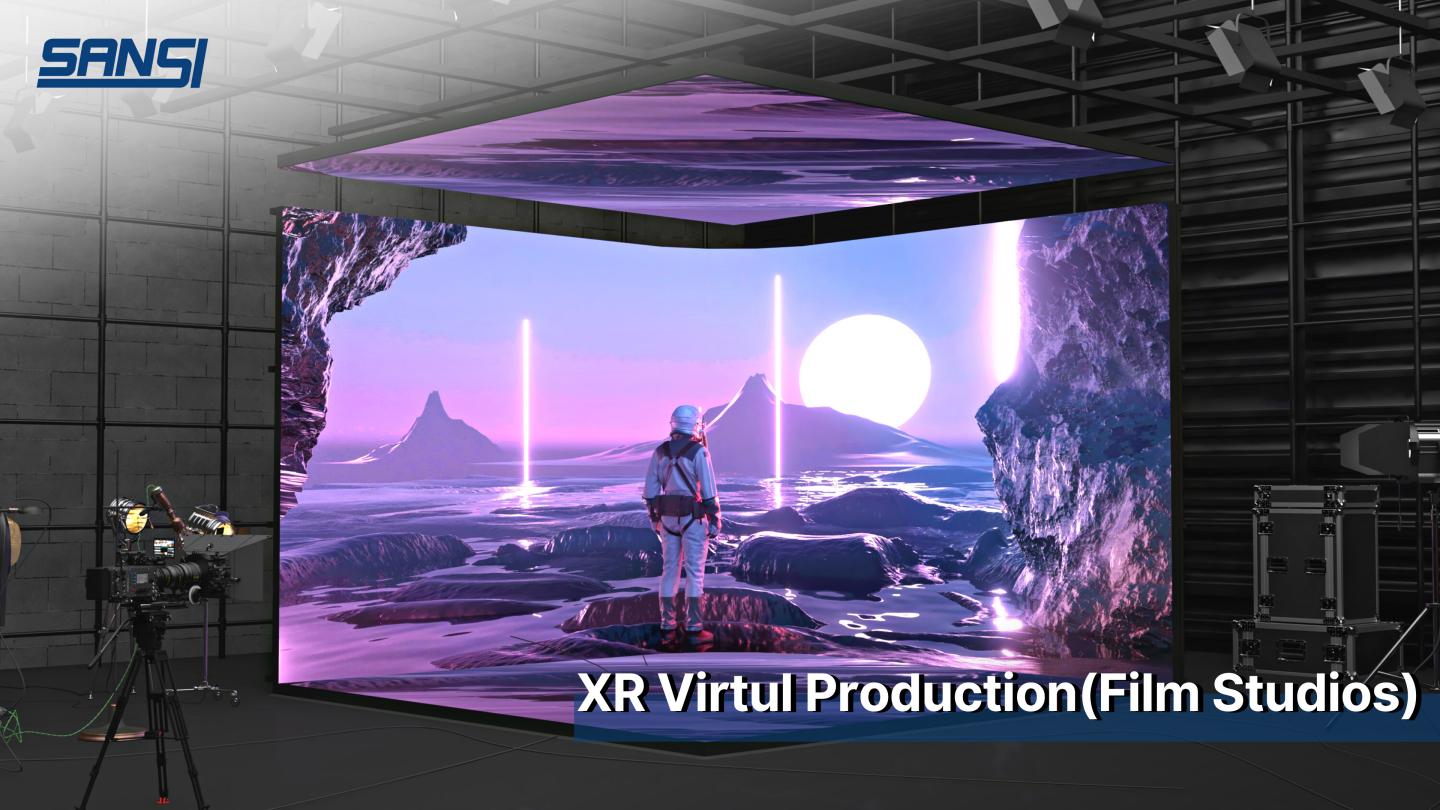 virtual production LED wall, XR stage LED display, virtual production LED volume, LED virtual production studio, XR LED screen for film, real-time virtual production