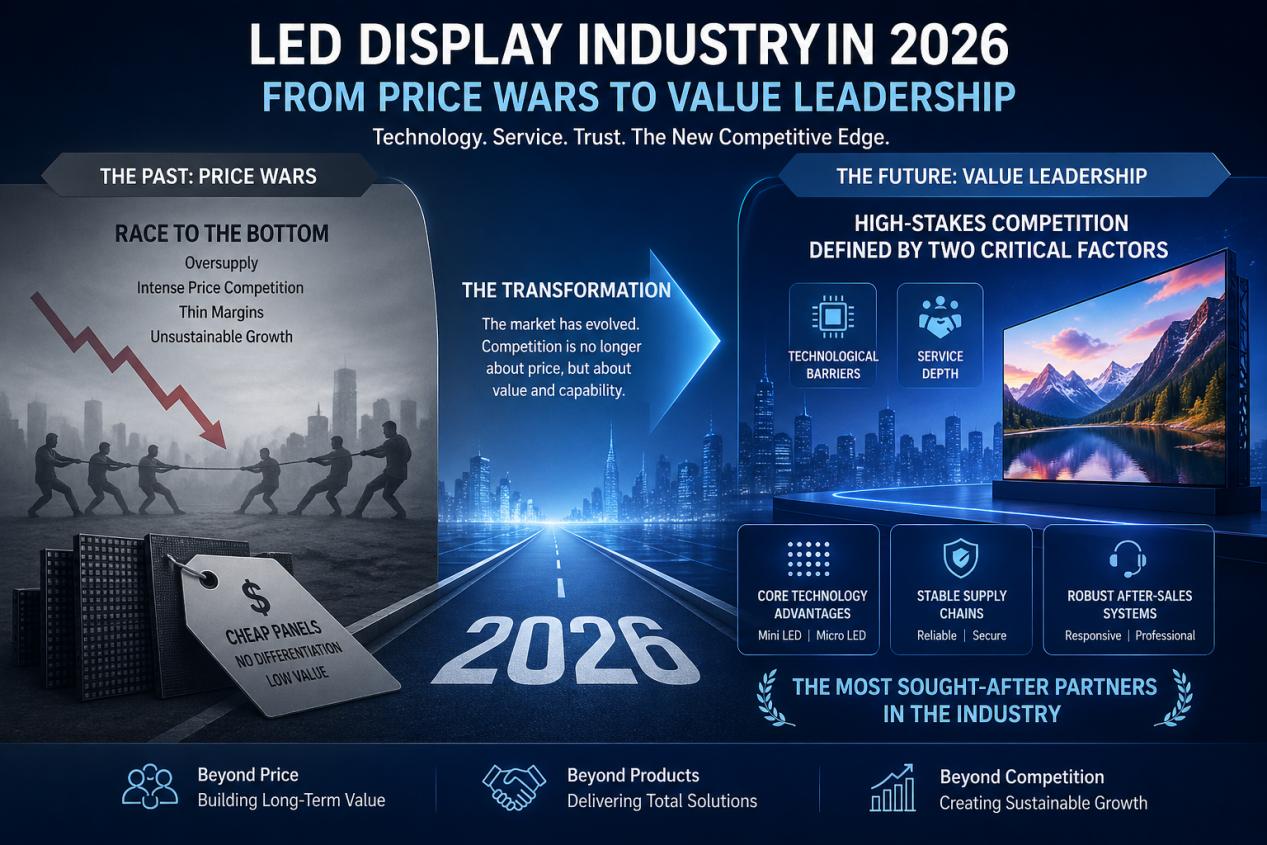 LED display industry 2026, Mini LED display, Micro LED technology, LED screen suppliers, high-end LED display, LED display supply chain