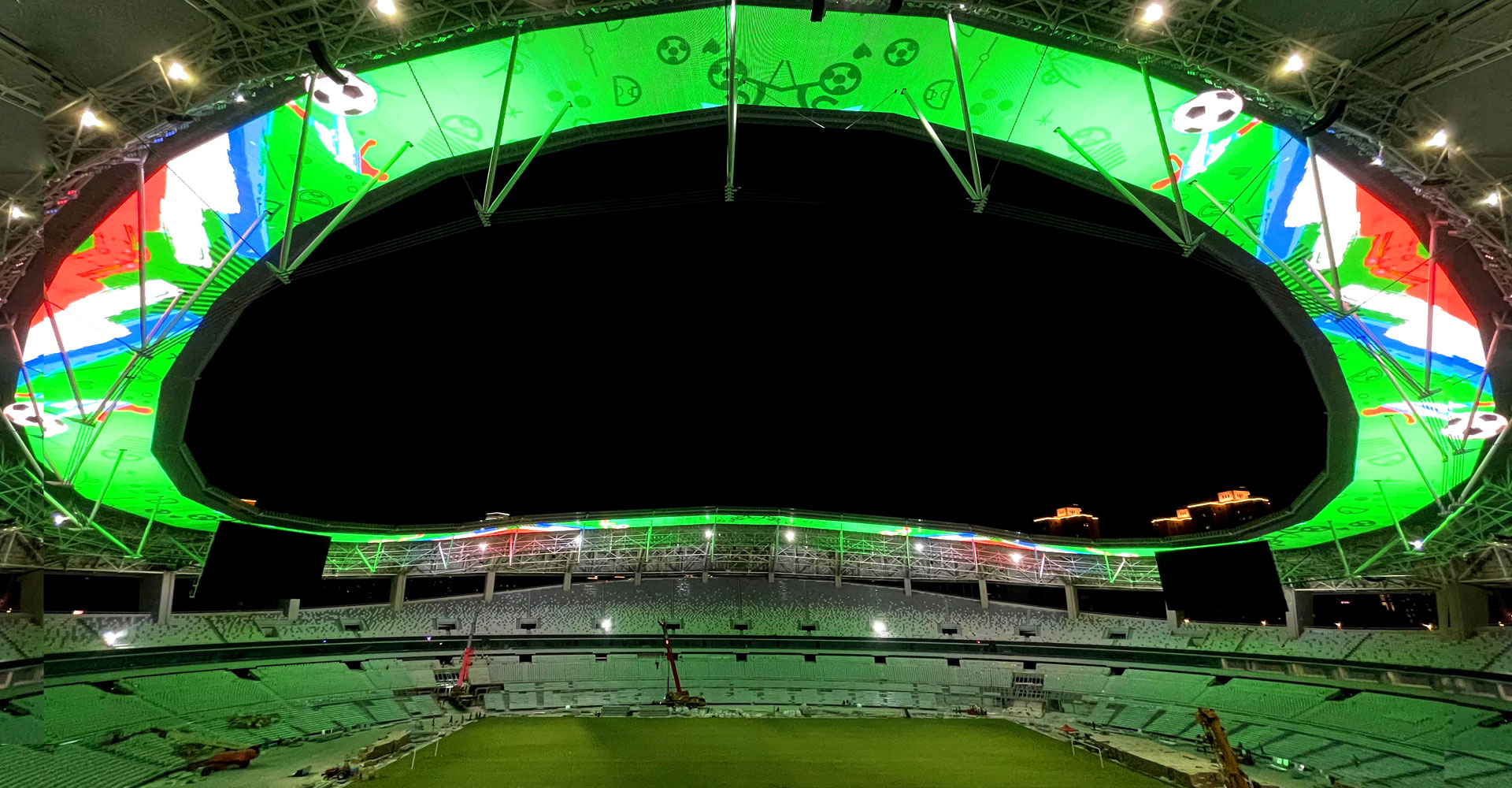 Sansi LED nearly 10,000㎡Shanghai Stadium sky screen was selected as one of the 