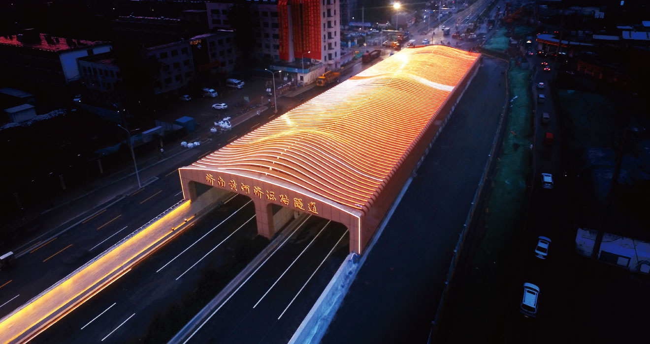 Sansi LED Mesh Display Project of 3500 Square Meters in Yellow River Tunnel