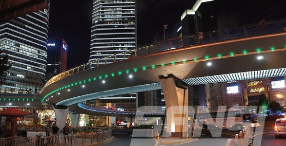 Spectacular Overpass Pedestrian Bridge LED Lighting 